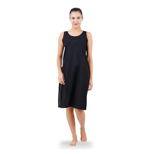 Happy Bunny Full Knee Length Cotton Camisole Inner Long Slip for Women - Firm Notstretchable Slip Lining for Kurti and Chickankari Suits/Tops - Suits Summer and Winter - Image 1