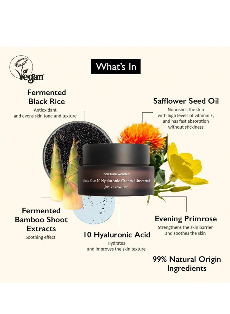 HARUHARU HARUHARU Wonder Black Rice 10 Hyaluronic Cream Unscented, 1.6 fl oz - Image 3