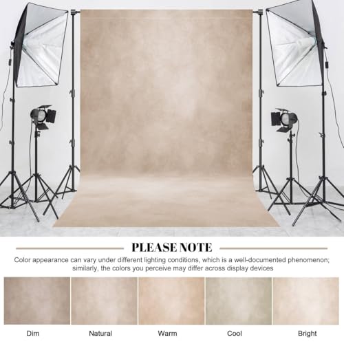 Haboke Abstract Professional Photography Backdrop for Portrait Photo Props Booth Background Photoshoot Studio with Polyester Fabric Roller Pocket on Top 6x8ft BeigeNo Stand - Image 3