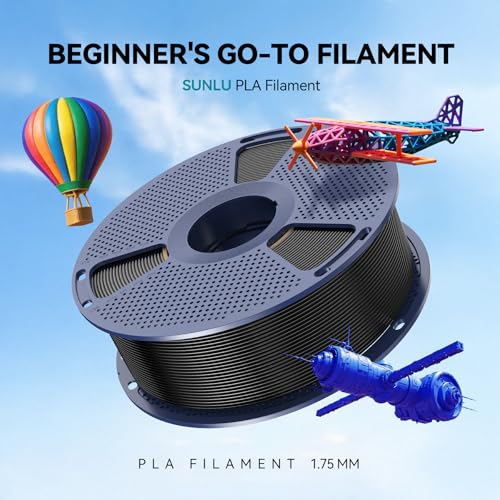 SUNLU 4kg PLA 3D Printer Filament Bundle, Neatly Wound PLA Filament 1.75mm ±0.02mm, Individually Vacuum Packed, 4kg in Total, 1kg per Spool, 4 Pack, 4000g, 4Black - Image 2