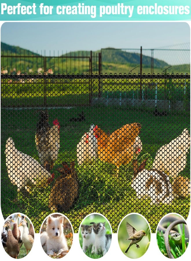 Miuwauer Plastic Mesh Fence Sheet 15.7IN x 10FT - 0.3IN Opening Plastic Chicken Wire Netting Roll Durable for Dogs, Poultry, Puppy, Garden Snake Barrier with 50 Pcs Zip Ties - Black - Image 5