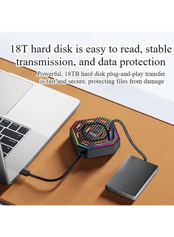 وايت 7 لون USB هب 13 منفذ 2.0 12A 1C بدون تعريف أنظمة متعددة محمول - Image 4