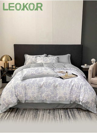 4PCS Silky Satin Sheet Set Satin Bed Set with 2 Pillowcase Soft and Breathable Exquisite Printing Comforter Set Universal Four Seasons Satin Bedding Set 200*230CM - pzsku/ZB0265C009EED1D47DA42Z/45/_/1717583426/8dcdd050-560d-4f7d-bf65-416d85981bd3