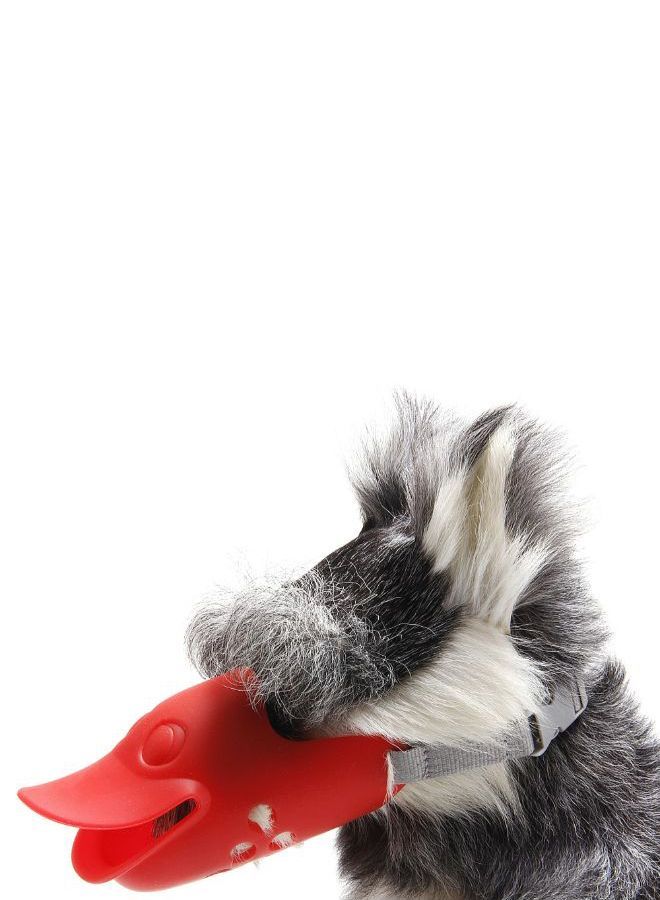 NIBEMINENT Anti Bite Dog Mouth Mask With Adjustable Belt Red