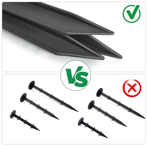 DasTior 40 Pcs Garden Landscape Anchoring Stakes,10 Inches Yard Stakes for Terrace Boards, Weed Fabric, Garden Inflatable Decor Fixing - Image 3