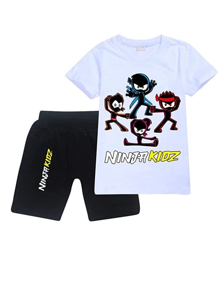 Generic - NINJA KIDS Printed T-shirt Unisex Kids T-shirt and Short Set - Image 1