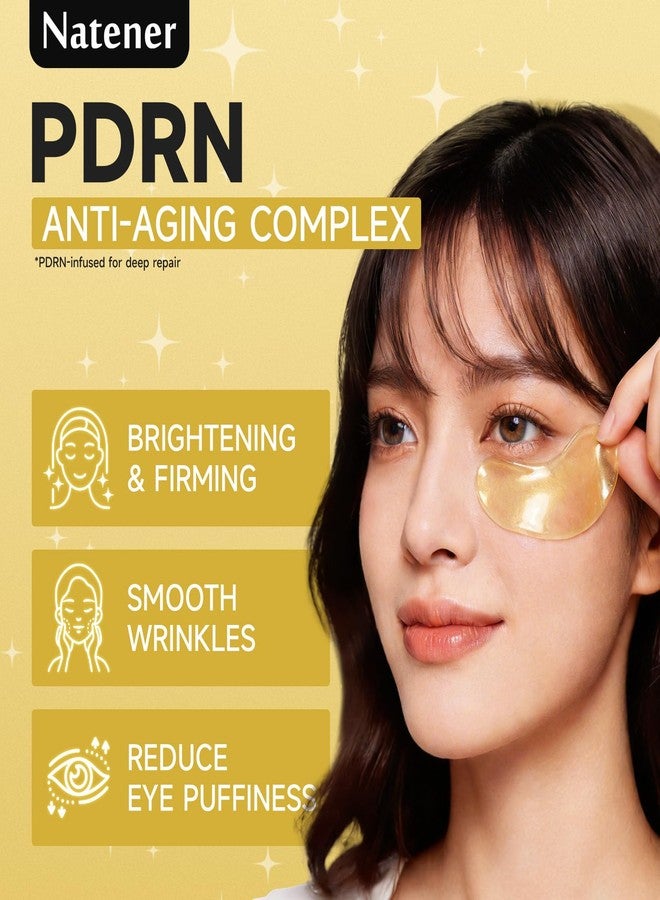 Natener 30 pairs 5%PDRN Under Eye Patches, 24K Gold Eye Patches for Puffy Eyes, Dark Circles, Under Eye Bags & Wrinkle | Collagen, Retinol, Hyaluronic, Peptides, Kojic Acid, Caffeine, Korean Skincare Eye care - Image 5