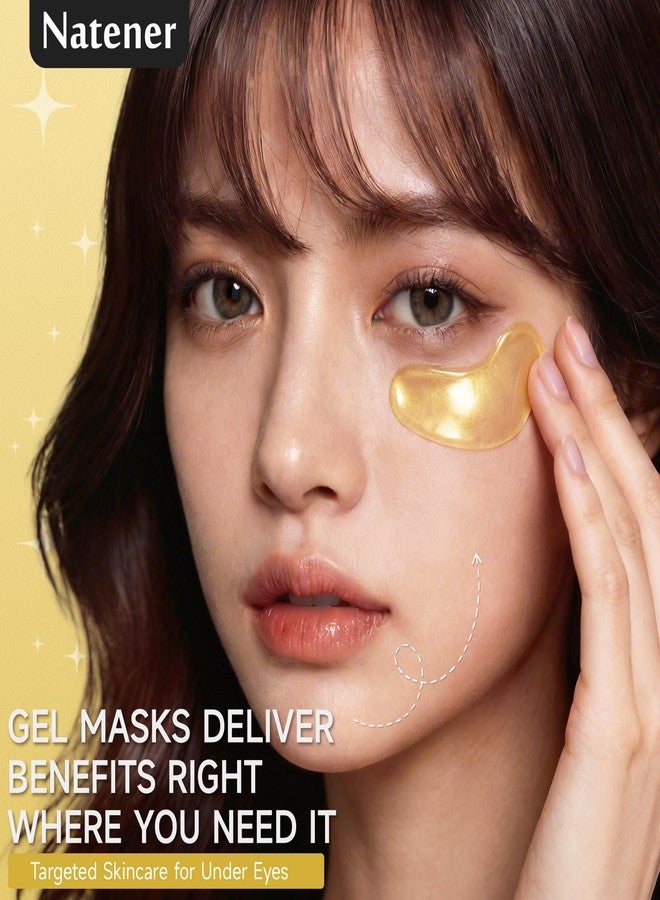 Natener 30 pairs 5%PDRN Under Eye Patches, 24K Gold Eye Patches for Puffy Eyes, Dark Circles, Under Eye Bags & Wrinkle | Collagen, Retinol, Hyaluronic, Peptides, Kojic Acid, Caffeine, Korean Skincare Eye care - Image 2