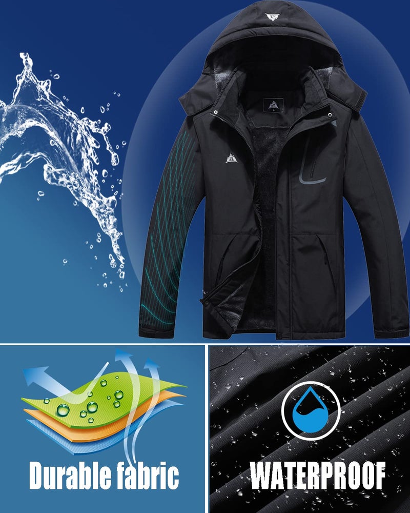 MOERDENG Women's Waterproof Ski Jacket Warm Winter Coat Outdoor Windbreaker Hiking Snowboarding Jacket - Image 4