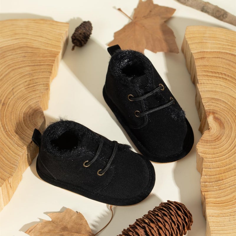 Meckior Baby Booties Newborn Infant Unisex Baby Girls Boys Velvet Rubber Anit-Slip Sole Shoes Toddler Fleece Cozy Winter Warm Prewalker Boots - Image 2