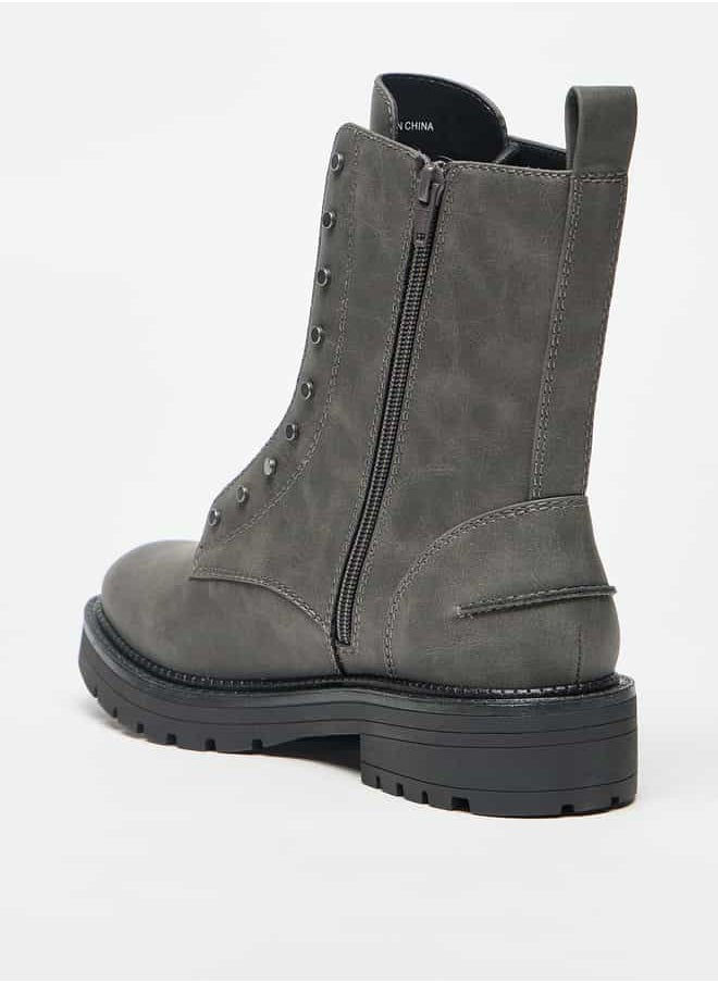 Celeste Women's Solid Ankle Boots with Zip Closure  - Image 2