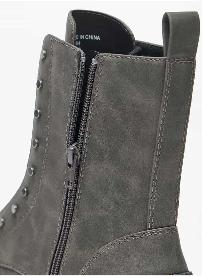 Celeste Women's Solid Ankle Boots with Zip Closure  - Image 5