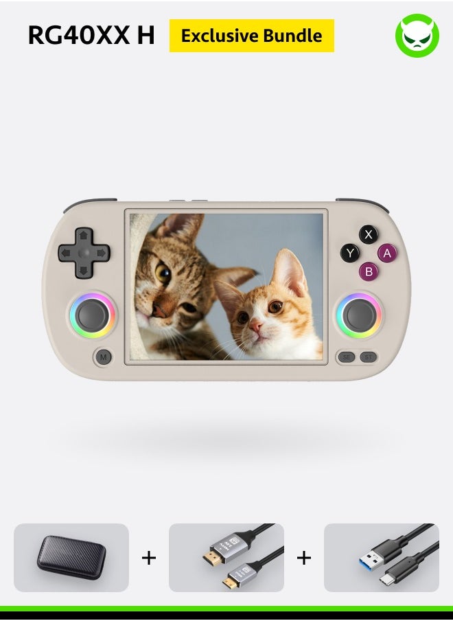 ANBERNIC  - Anbernic RG40XX H Handheld Game Console 4.0 IPS Screen -Linux 64-bit-H700 quad-core ARM Cortex-A53 1.5GHz Frequency- core 3200mAh 5G WiFi Bluetooth HDMI Output 【Grey-128G Emulators Over 20000 Games Pre-installed 】 - Image 1