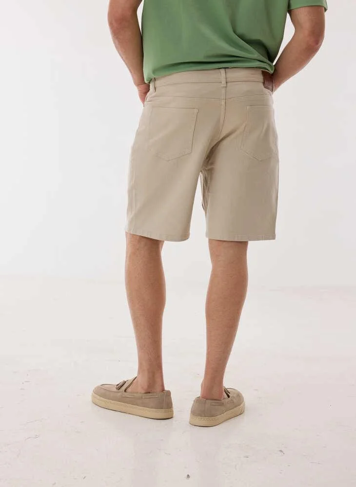أشيتا فرنانديز Rayan Men’s Beige Cotton Shorts – Relaxed Fit | Knee Length | Lightweight | Waist Button Closure