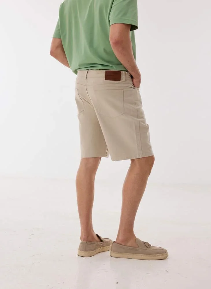 أشيتا فرنانديز Rayan Men’s Beige Cotton Shorts – Relaxed Fit | Knee Length | Lightweight | Waist Button Closure