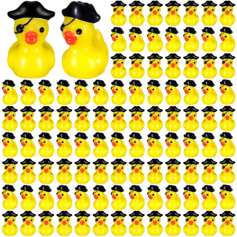 Arrowbash 100 Pcs Halloween Mini Resin Pirate Ducks Tiny Duck Bulk Mini Resin Figurine Miniature Figures Duckies for Halloween Party Decoration Garden Landscape Micro Decor Adults DIY Crafting - Image 1