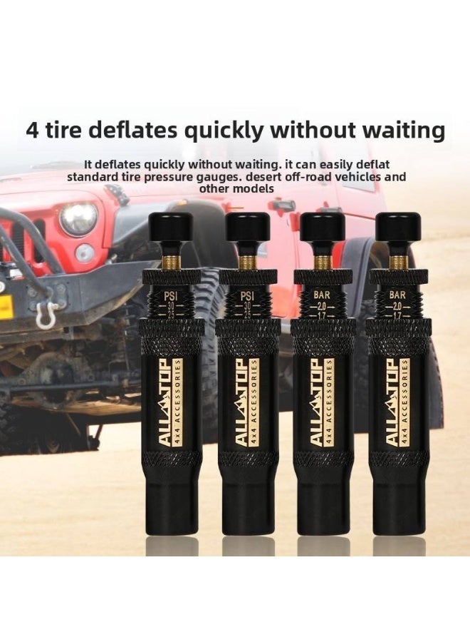 ALL TOP Automatic Tire Deflator Valve Kit (10–30 PSI) | 4 PCS Screw-On Tyre Air Down Tool | Auto-Stop Off-Road 4x4 Tire Deflators - Image 3