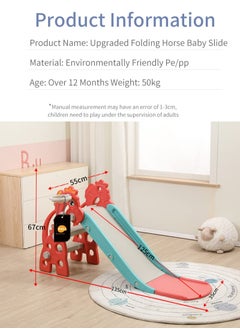 2 in 1 Children's Slide Kids Slide with Basketball Hoop Indoor Home Multi-Function Combination Folding Toys Baby Slide For Boys and Girls,مرجيحة اطفال - pzsku/ZB026C5EBE2EA7E9168A7Z/45/_/1729242366/58622f07-5996-4b27-b462-7310139bbfa8