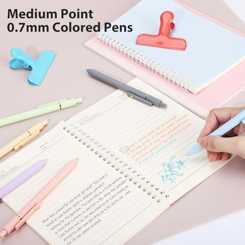 FIOVER Colored Pens, 12 Pack Colorful Gel Pens, Quick-Dry 0.7mm Medium Point for Journaling, Note Taking, Doodling, Aesthetic Office School Supplies, Gifts for Women Men - Image 4