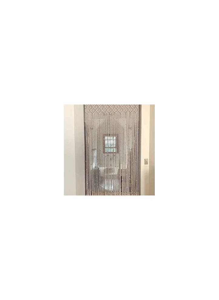 ماركة غير محددة مكراميه ستارة مصنوعة من حبل قطني 2.13 × 1.21 متر للديكور المنزل  - Image 4