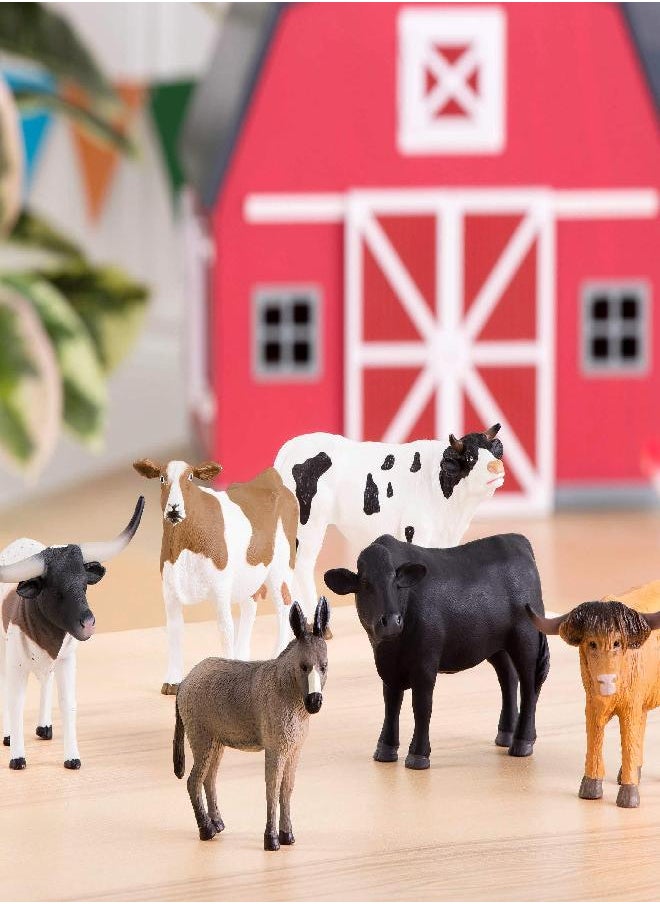 Terra by Battat - Terra by Battat - Farm Animal Set - Realistic Cow/ Bull Toys and Animal Toys for Kids 3+ (6 pc) - Image 1