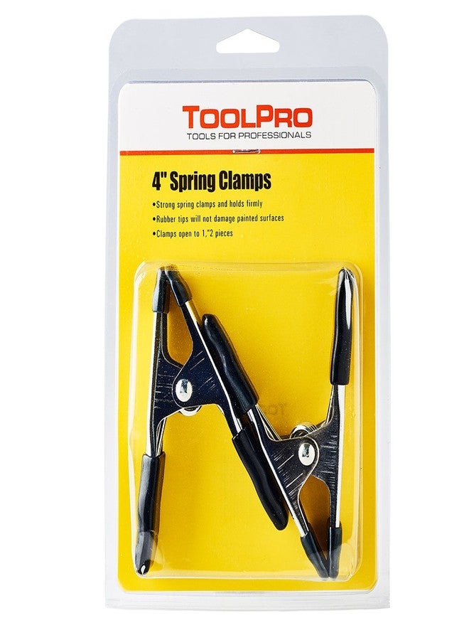 ToolPro 4 Inch Spring Clamps - 2 Pack, Heavy Duty Clamps for Construction, Ceiling and Carpentry Projects, Rubber Tips for Secure Attachment, Perfect for Securing Leveling Line - Image 3