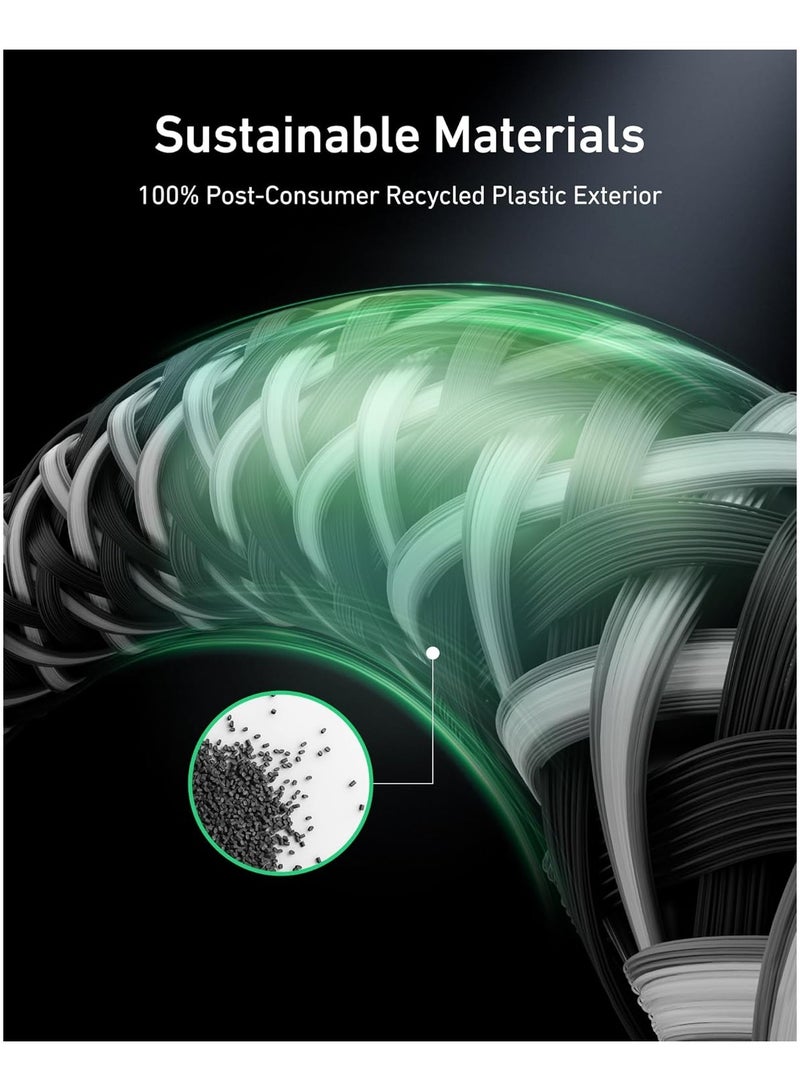 Anker Prime USB C to USB C Cable, 240W 6 ft Fast Charging USB C Cable, Upcycled-Braided Nylon with High Durability, USB 2.0 Cable for iPhone 17/16 Series, MacBook, iPad, Samsung, Huawei, Xiaomi, Vivo - Image 5