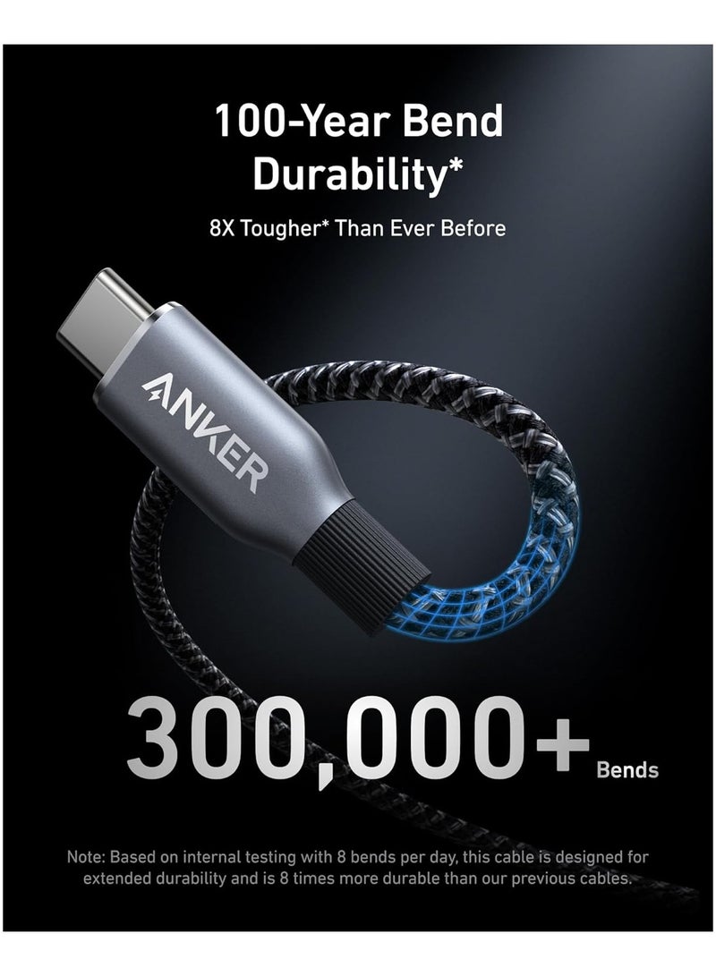 Anker Prime USB C to USB C Cable, 240W 6 ft Fast Charging USB C Cable, Upcycled-Braided Nylon with High Durability, USB 2.0 Cable for iPhone 17/16 Series, MacBook, iPad, Samsung, Huawei, Xiaomi, Vivo - Image 3