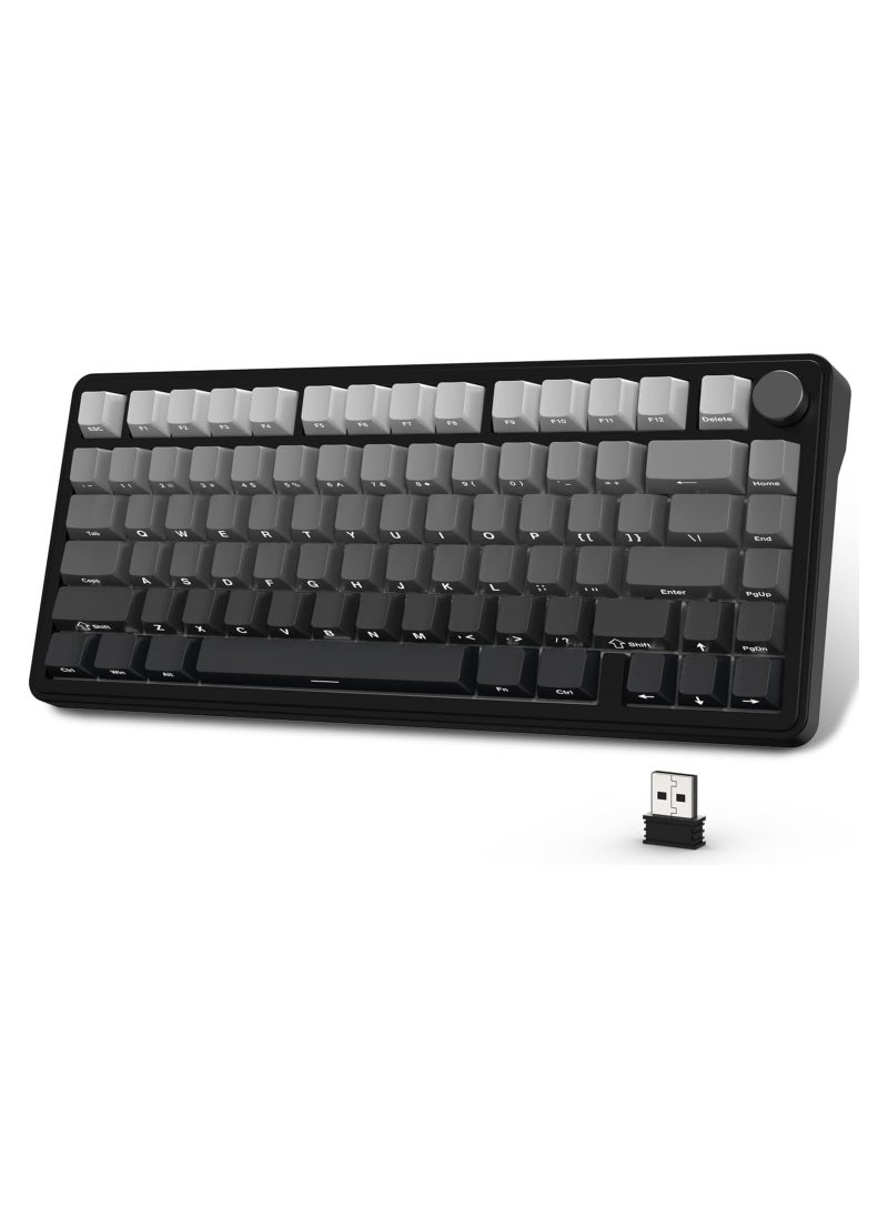 Attack Shark - ATTACK SHARK X85 Mechanical Gaming Keyboard White Jade Switch Gasket Mount Linear Side Engraved PBT Cherry Key Cap RGB 3 Connection Modes 2.4G / Bluetooth / USB-C Wireless, Wireless Hot-Swap, - Image 1