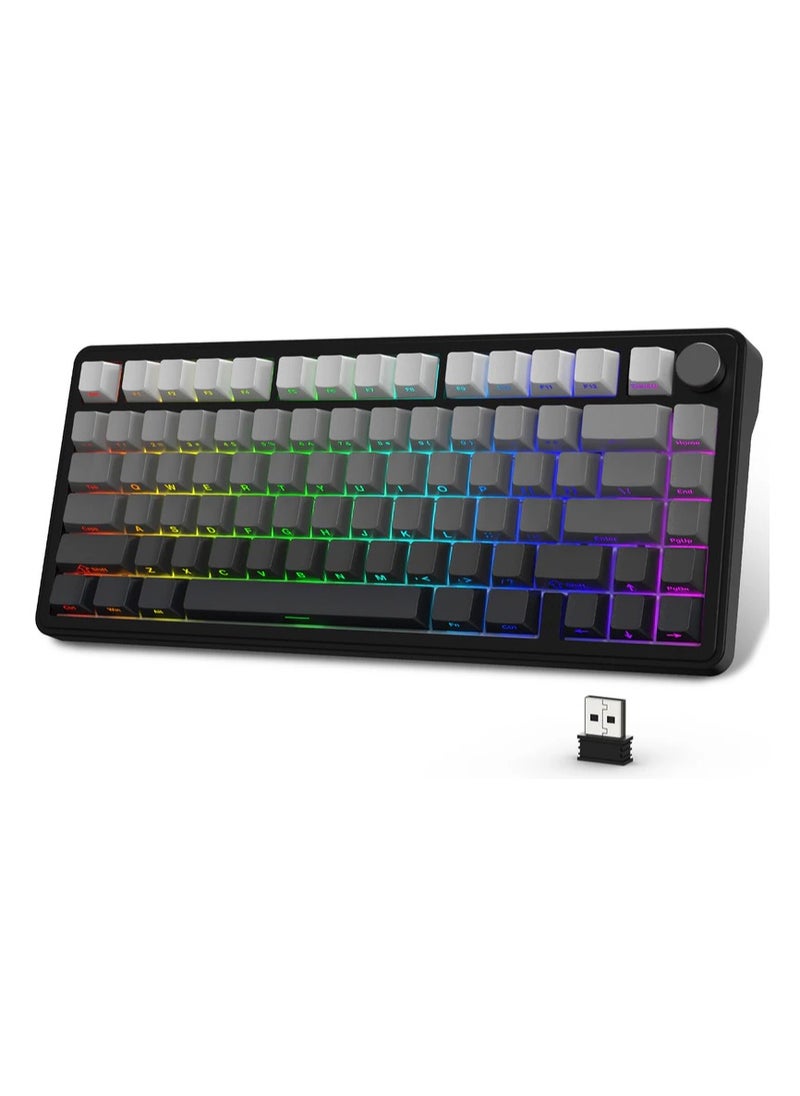 Attack Shark - ATTACK SHARK X85 Mechanical Gaming Keyboard White Jade Switch Gasket Mount Linear Side Engraved PBT Cherry Key Cap RGB 3 Connection Modes 2.4G / Bluetooth / USB-C Wireless, Wireless Hot-Swap, - Image 1