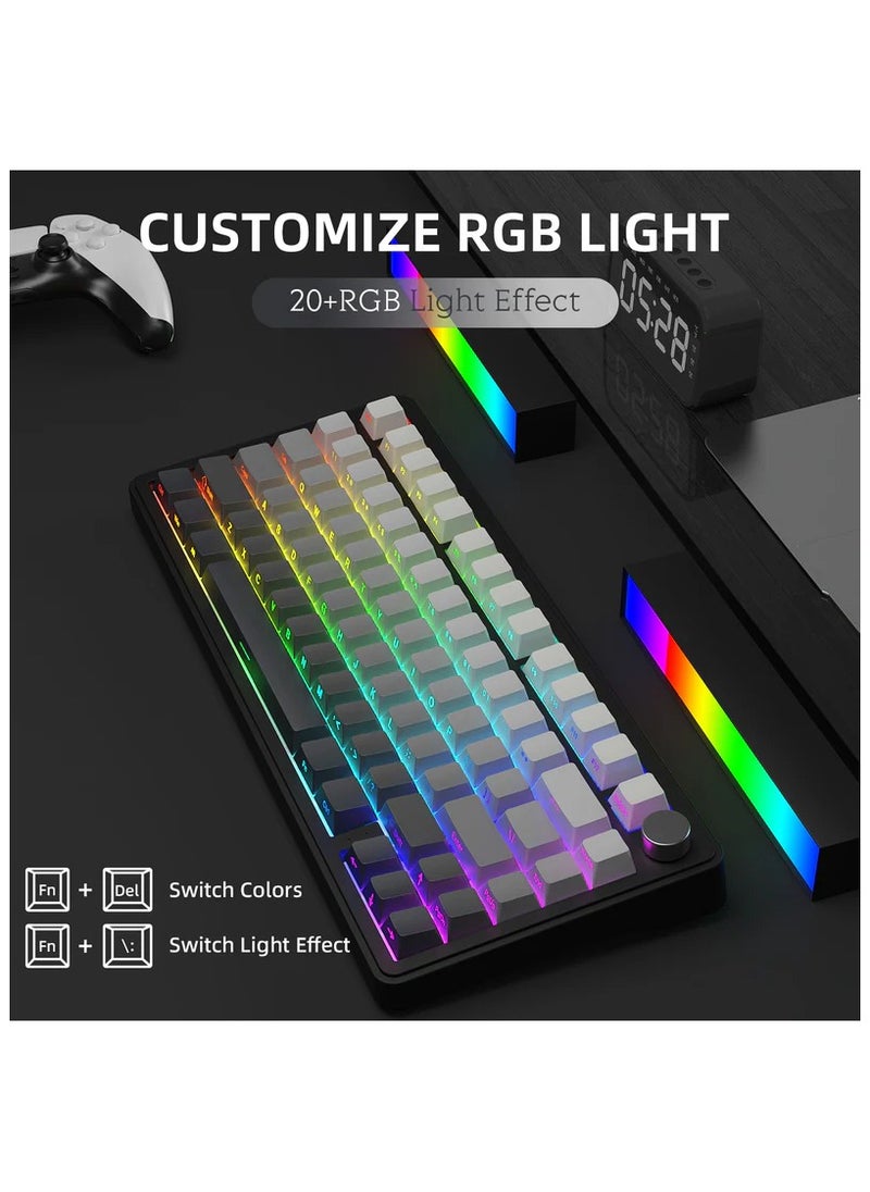 Attack Shark - ATTACK SHARK X85 Mechanical Gaming Keyboard White Jade Switch Gasket Mount Linear Side Engraved PBT Cherry Key Cap RGB 3 Connection Modes 2.4G / Bluetooth / USB-C Wireless, Wireless Hot-Swap, - Image 1