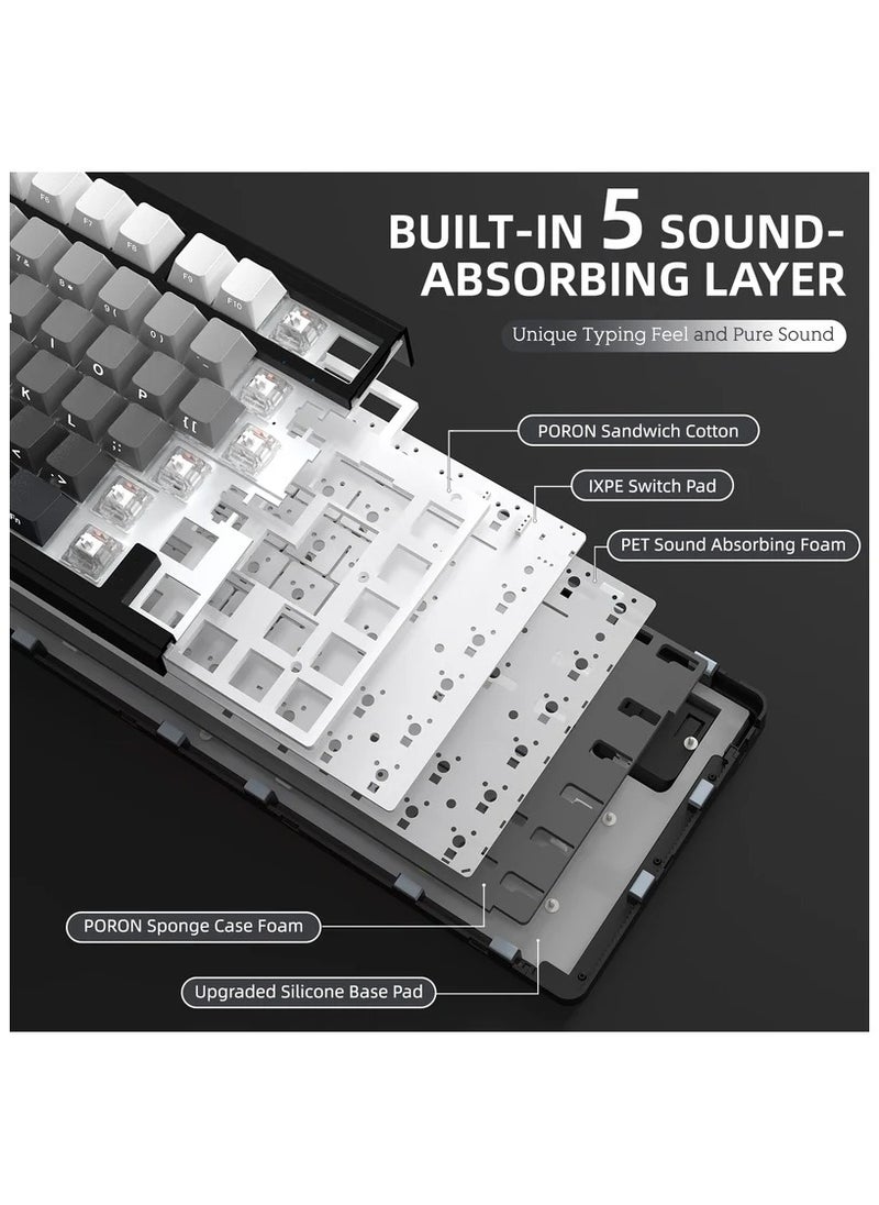 Attack Shark - ATTACK SHARK X85 Mechanical Gaming Keyboard White Jade Switch Gasket Mount Linear Side Engraved PBT Cherry Key Cap RGB 3 Connection Modes 2.4G / Bluetooth / USB-C Wireless, Wireless Hot-Swap, - Image 1