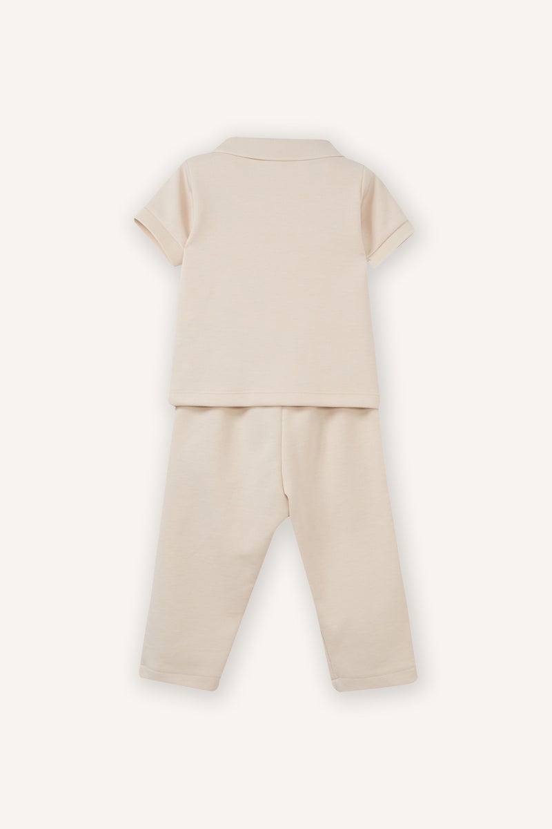 DeFacto Beige BabyBoy 2 piece Regular Fit Slogan Set Casual - Image 5