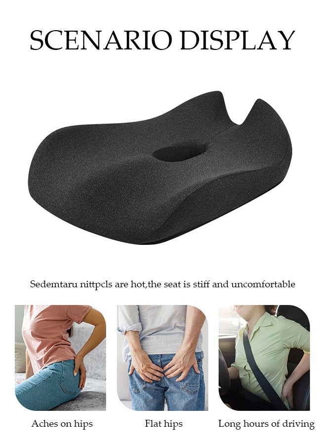 DUNISO Seat Cushion，Memory Foam Non Slip Chair Cushion，Multi Functional Waist Protection Cushion,Comfortable and Breathable，Removable and Washable，Suitable for Pregnancy, Hemorrhoids, Postpartum, Sciatica，Driving,Work and Home Using,42*42*12CM  - Image 3