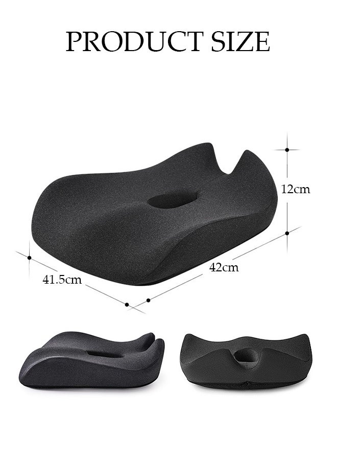 DUNISO Seat Cushion，Memory Foam Non Slip Chair Cushion，Multi Functional Waist Protection Cushion,Comfortable and Breathable，Removable and Washable，Suitable for Pregnancy, Hemorrhoids, Postpartum, Sciatica，Driving,Work and Home Using,42*42*12CM  - Image 4