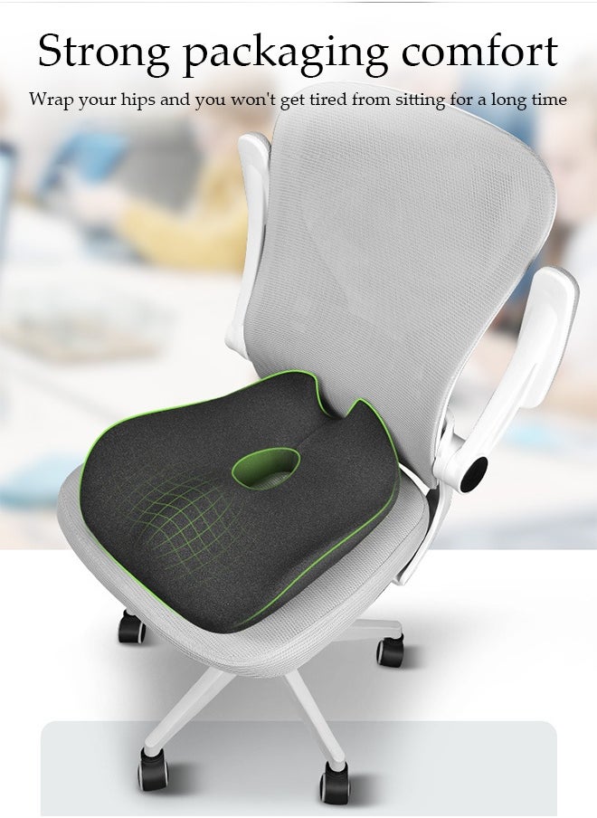 DUNISO Seat Cushion，Memory Foam Non Slip Chair Cushion，Multi Functional Waist Protection Cushion,Comfortable and Breathable，Removable and Washable，Suitable for Pregnancy, Hemorrhoids, Postpartum, Sciatica，Driving,Work and Home Using,42*42*12CM  - Image 2