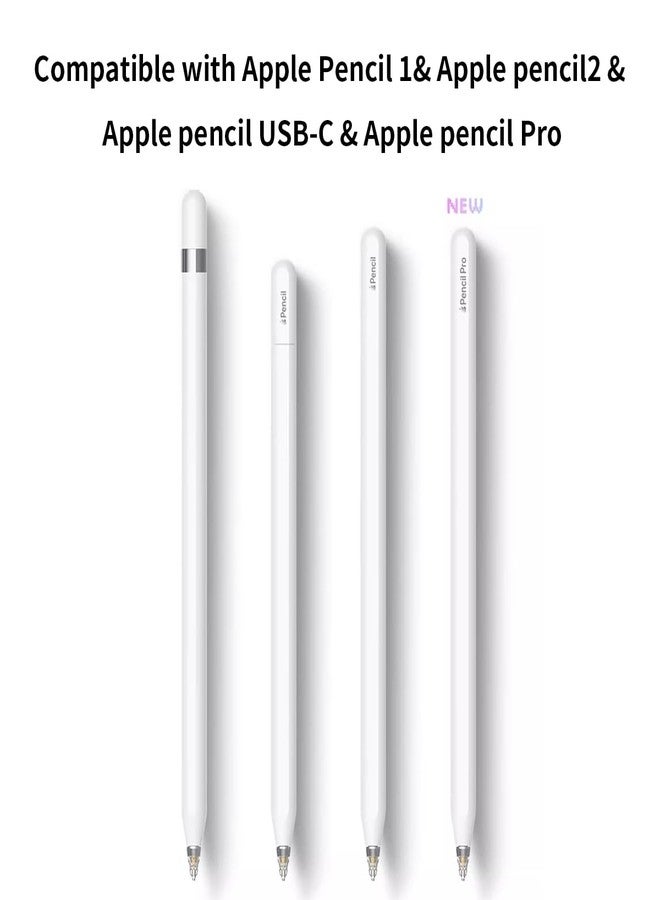 لاف مي رؤوس بديلة لقلم Apple Pencil Pro، رؤوس قلم Pro متوافقة مع Apple الجيل الثاني والأول USB-C، قلم Logitech Crayon الرقمي، رؤوس أقلام إبرية مع حافظة، iPad Pro صامت - Image 3