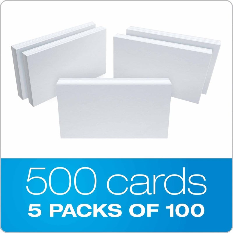 Oxford بطاقات فهرسة فارغة من أوكسفورد، 5" × 8"، بيضاء، 500 قطعة (5 عبوات من 100) - Image 4