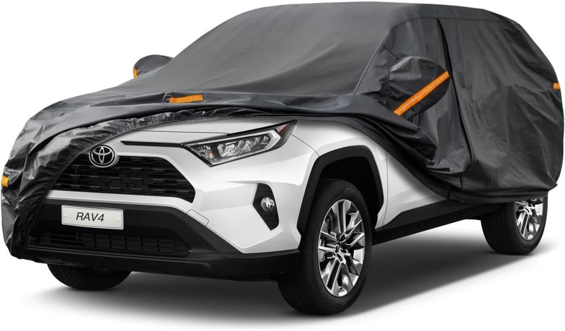 kayme غطاء سيارة SUV مخصص من كايم 7 طبقات لتويوتا RAV4 20062025 مقاوم للماء لجميع الأحوال الجوية لحماية السيارات من المطر والشمس والأشعة فوق البنفسجية باللون الأسود - Image 1