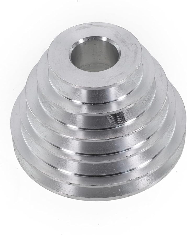 Pagoda 5 Step Aluminum Pulley Wheel 22mm Bore for V Belt Timing Belt Drill Press - Image 1