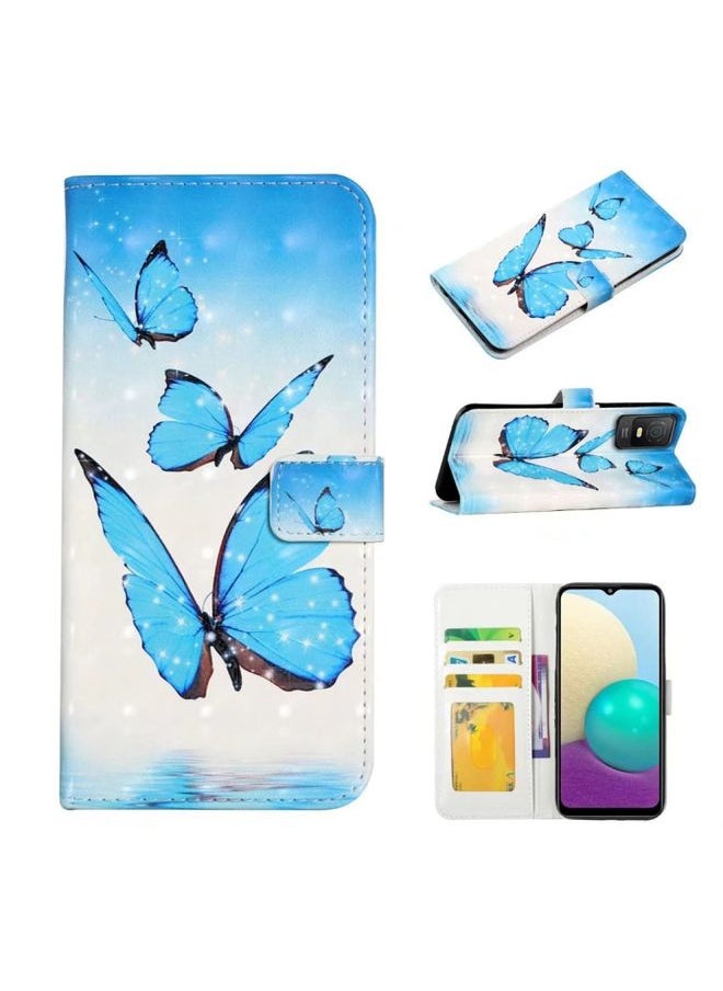 Generic - Case Cover For TCL 403 Oil Embossed 3D Drawing Leather Phone Case 3 Butterflies - Image 1