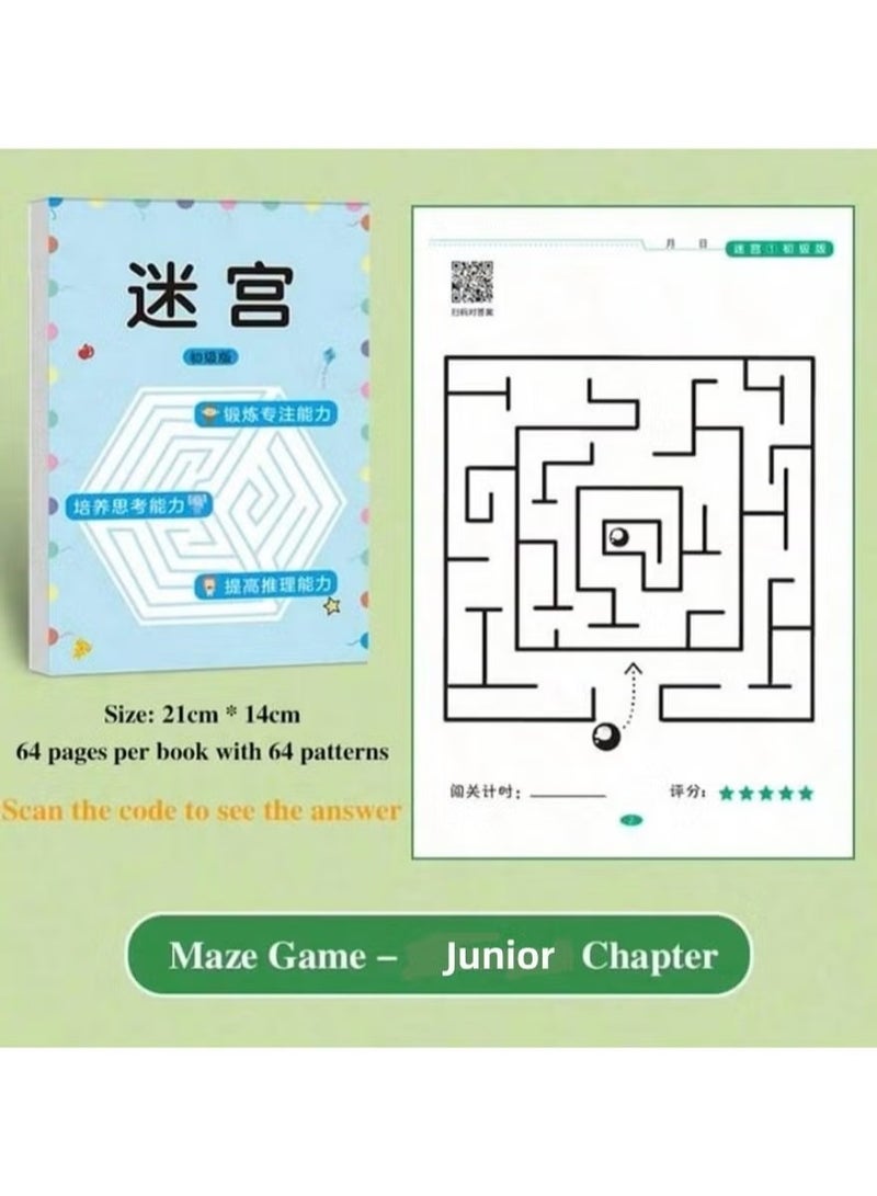 Ailily 3pcs Montessori Maze Puzzle Book, Enhances Logical Thinking and Brain Activity, Suitable for Offices, Schools & Leisure Time, Perfect Birthday & New Year Gift, 64 Pages, Junior Edition  - Image 5