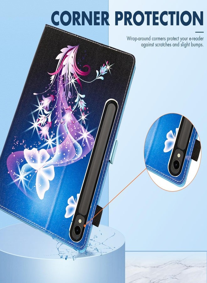 Dteck for Samsung Galaxy Tab S10+ Plus 2024/S9+ Plus 2023/S8 Plus 2022/S7 FE 2021/S7 Plus 2020 Case with S Pen Holder,Shockproof Stand Smart Folio Protective Auto Sleep/Wake Cover,Purple Butterfly - Image 5