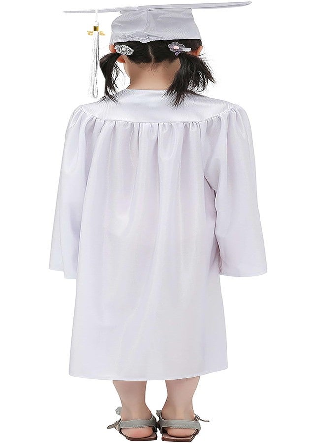 GraduationMall Shiny Kindergarten & Preschool Graduation Gown Cap Set with 2025 Tassel White 36(4'3"-4'5") - Image 3