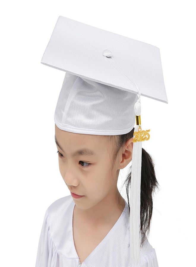 GraduationMall Shiny Kindergarten & Preschool Graduation Gown Cap Set with 2025 Tassel White 36(4'3"-4'5") - Image 4