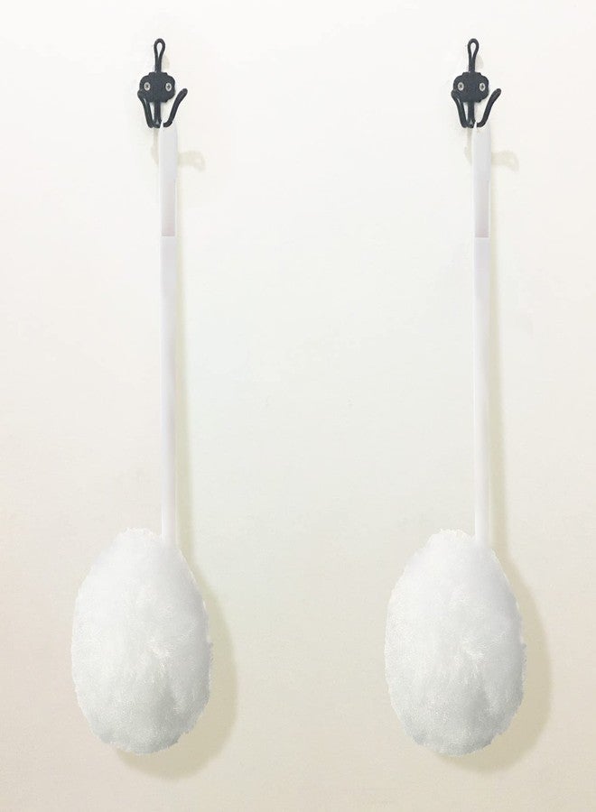 Eaasty فرشاة مرحاض Eaasty 12 حزمة مع مقبض بلاستيكي طويل، مسحات بيضاء ناعمة للتخلص منها، منظفات مرحاض بممسحة مع فرشاة قطن حريري للحمام، 11 × 4.3 بوصة - Image 5