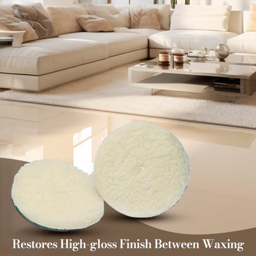 Koblenz Lambswool Pads with Foam Backing Fits Most 6 Home Floor Buffer Machines Two Polishing Pads with Two Plastic Replacement Retainer Clips 4501029 - Image 3