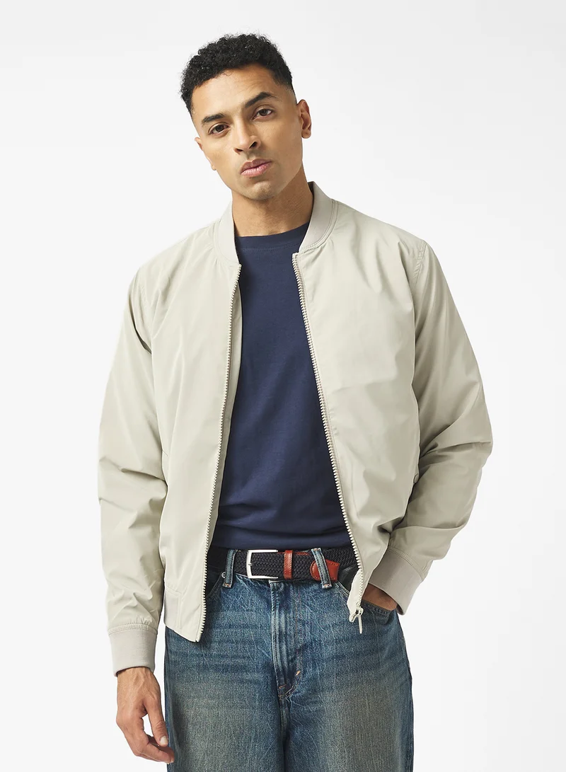 BRAVE SOUL Harrington Zip Through Bomber Jacket