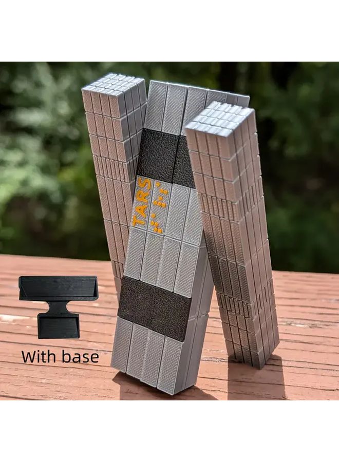 Silver TARS Robot Collectible Model Glowing Orange Eyes Durable Plastic Indoor Outdoor Display - Image 4