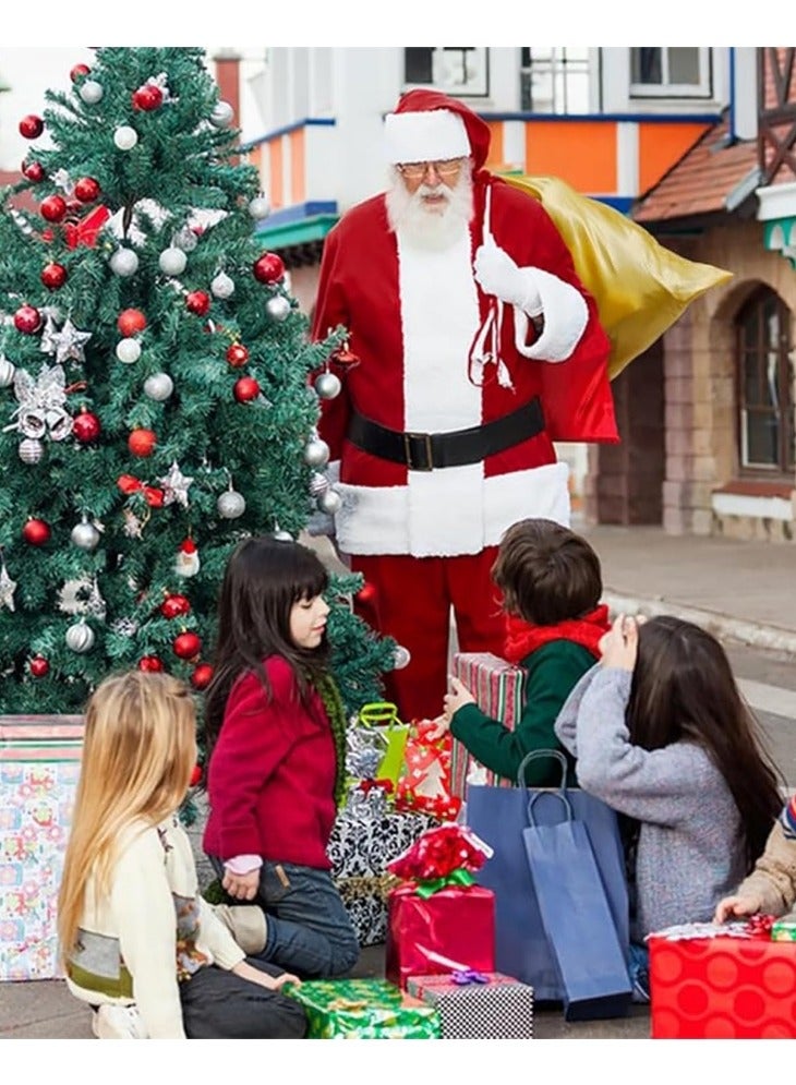 CCOVERY Christmas Santa Claus Costume with Beards Santa Suit Adult Men,Deluxe Santa Outfit Set Professional Santa Costumes,Velvet Complete Santa Suits - Image 3